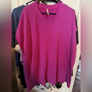 Women's Pink/Purple Ribbed Top